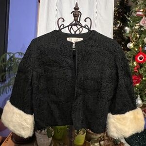 Antique Hartley's Jacket with fur trimmed sleeves